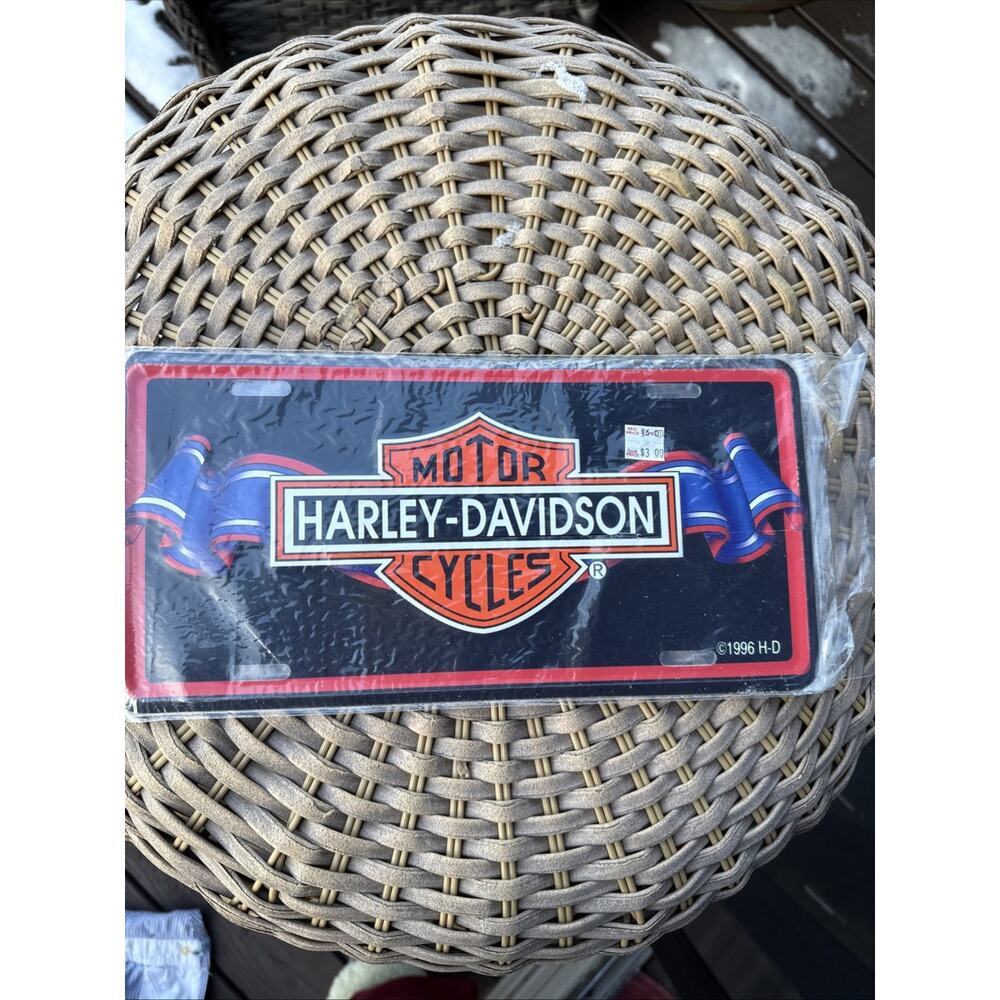 Harley Davidson Full Size License Plate Harley-Davidson Metal Sign 1996 Ribbon